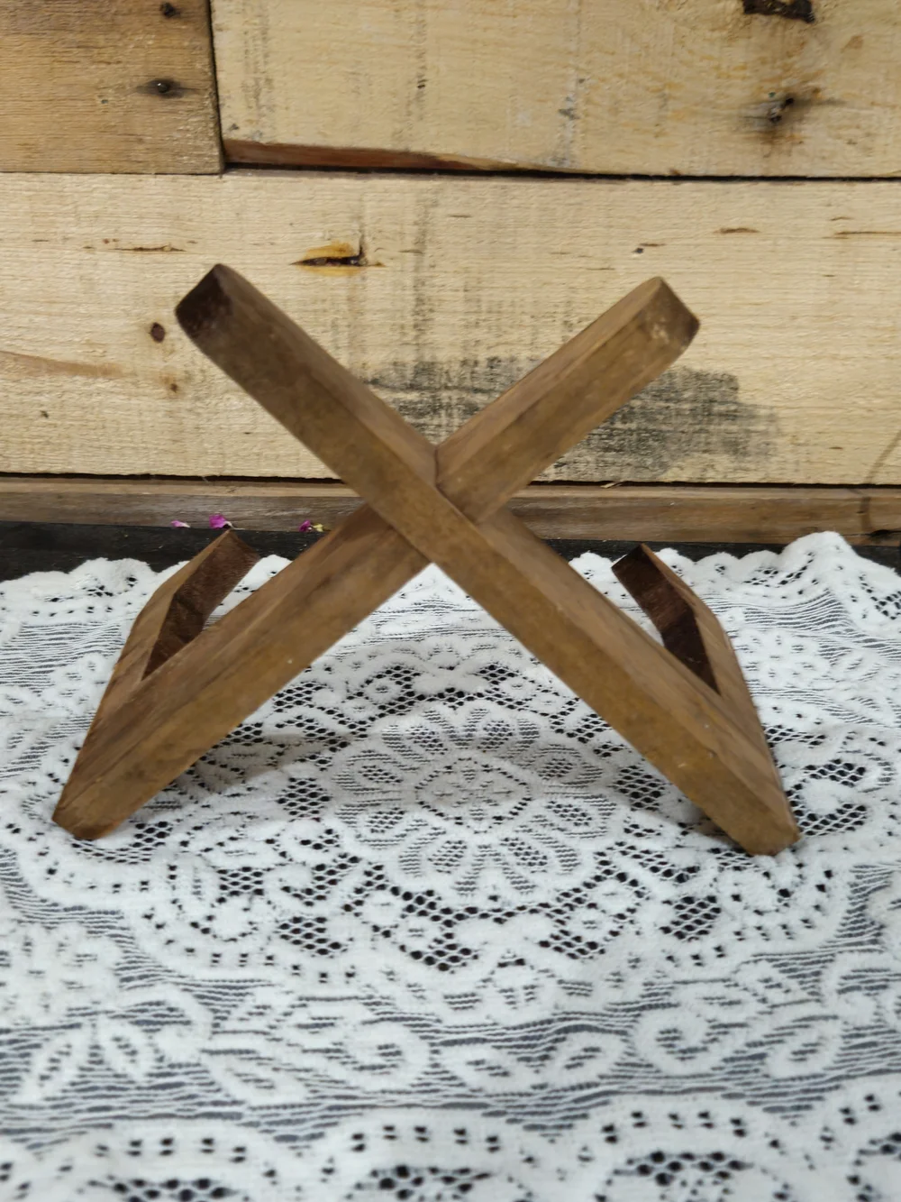 Wooden Folding Display Stand - Brown
